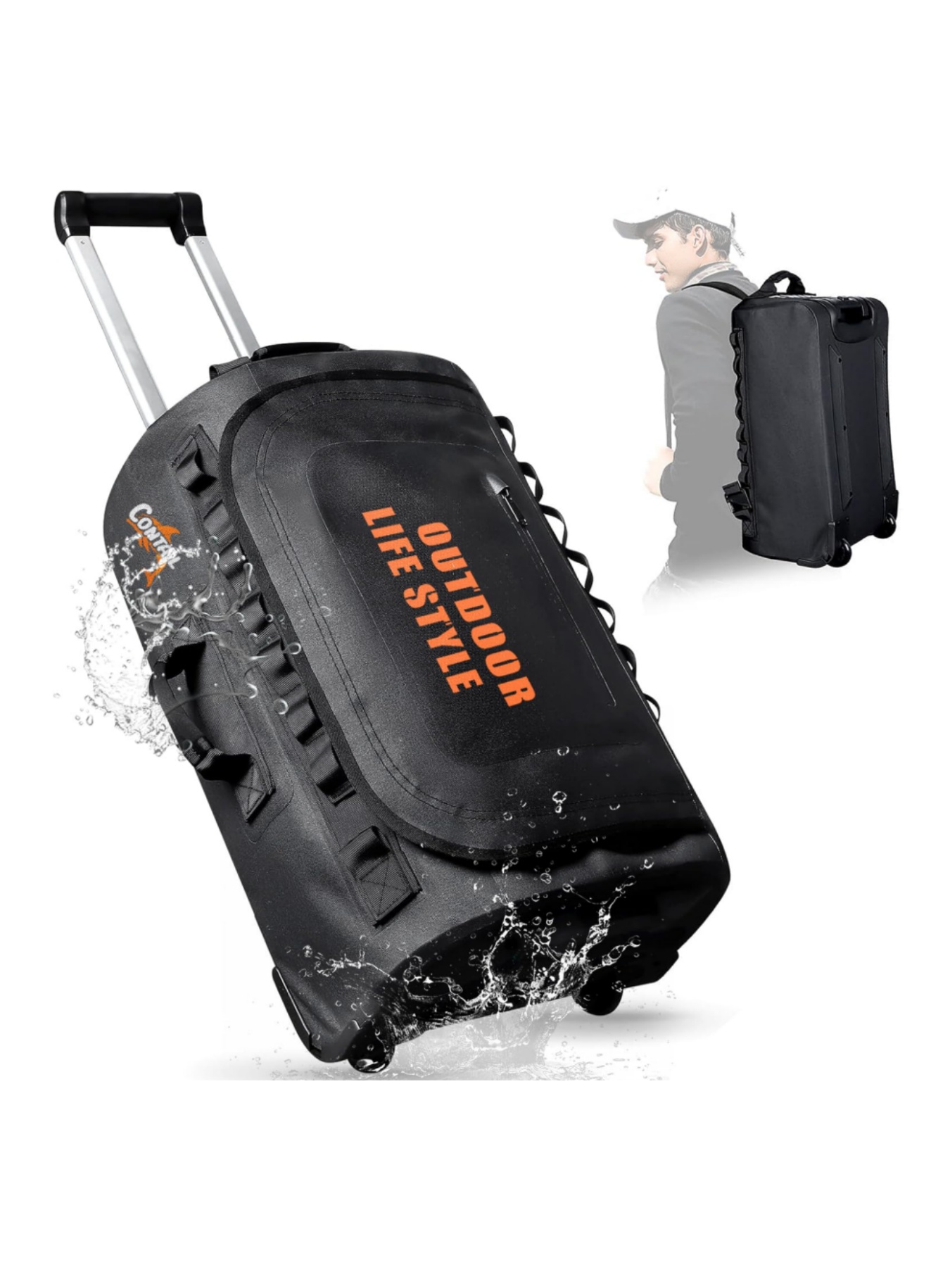 Foldable Rolling Luggage Bag - Borsa per immersione con ruote da
